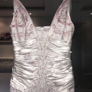 Mandalay White Silk Cocktail Dress